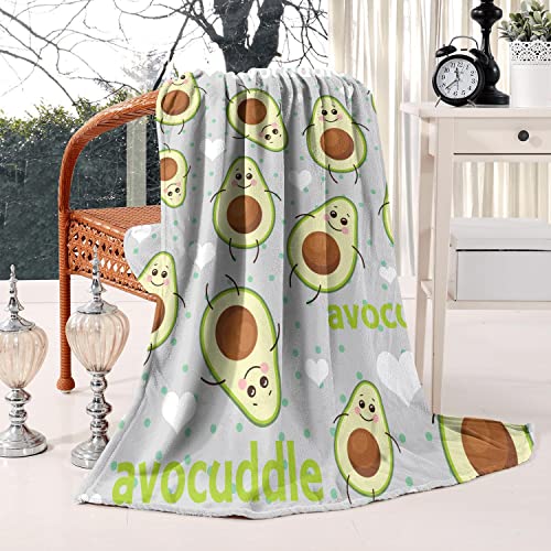 Avocado Kawaii Blanket, Fruit Food Blanket, Funny Outdoor Picnic Blankets, Cute Things For Teen Girls Bedroom, Toddler Bed Blanket Fit Sofa Bed Couch, Sherpa Chair 60X50 #TOP4