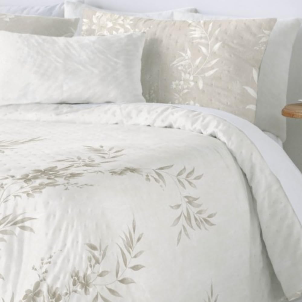 Fundeco Colcha bouti Modelo July Reversible para Primavera Verano (Beige, Cama 150/160 (250 x 270 cm.))