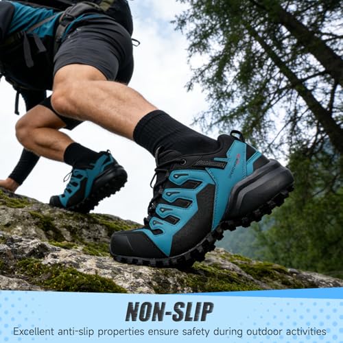 Image of Men's Waterproof Trail Running Shoes Wide Hiking Walking Sneakers