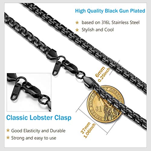 Prosteel PSN2849H-26-AU Round Link Chain Layering Necklace Mens Jewelry Minimalist Chain Statement Black Necklace thumb #3