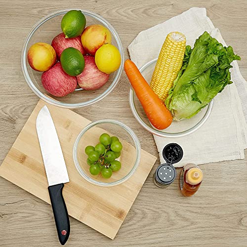 Set de 8 tazones de vidrio para ensalada y mezcla con tapas miniatura 6