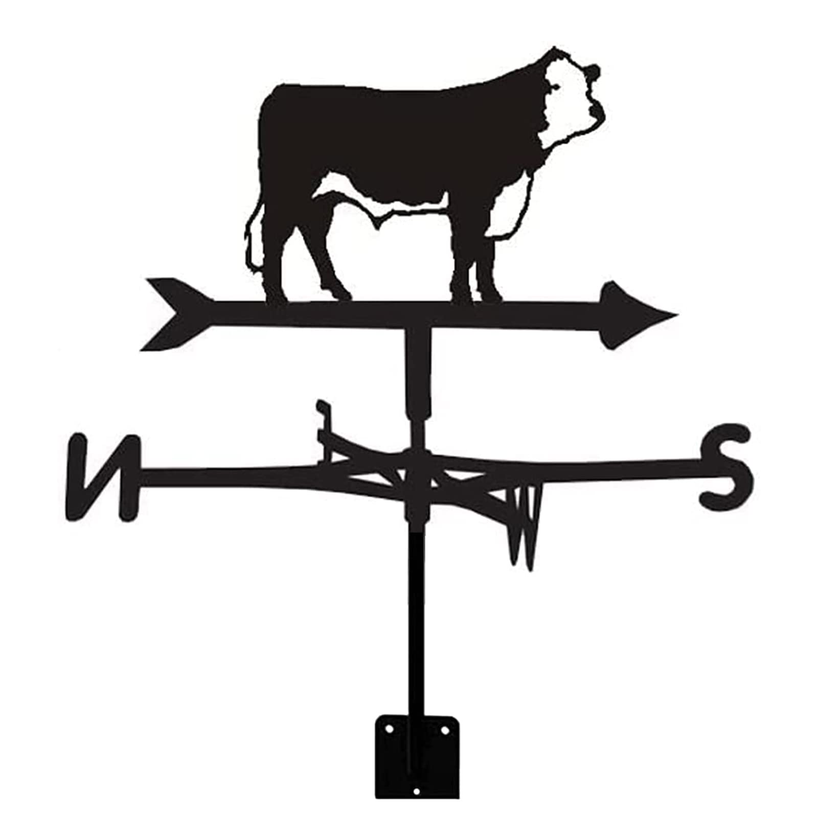 Klonwg C Weather Vane Retro Animal Metal Weathervane Professional Measuring Tool Farm Scene Yard Roof Mount Easy Use Yard Indicating Wind Direction A 35X50cm