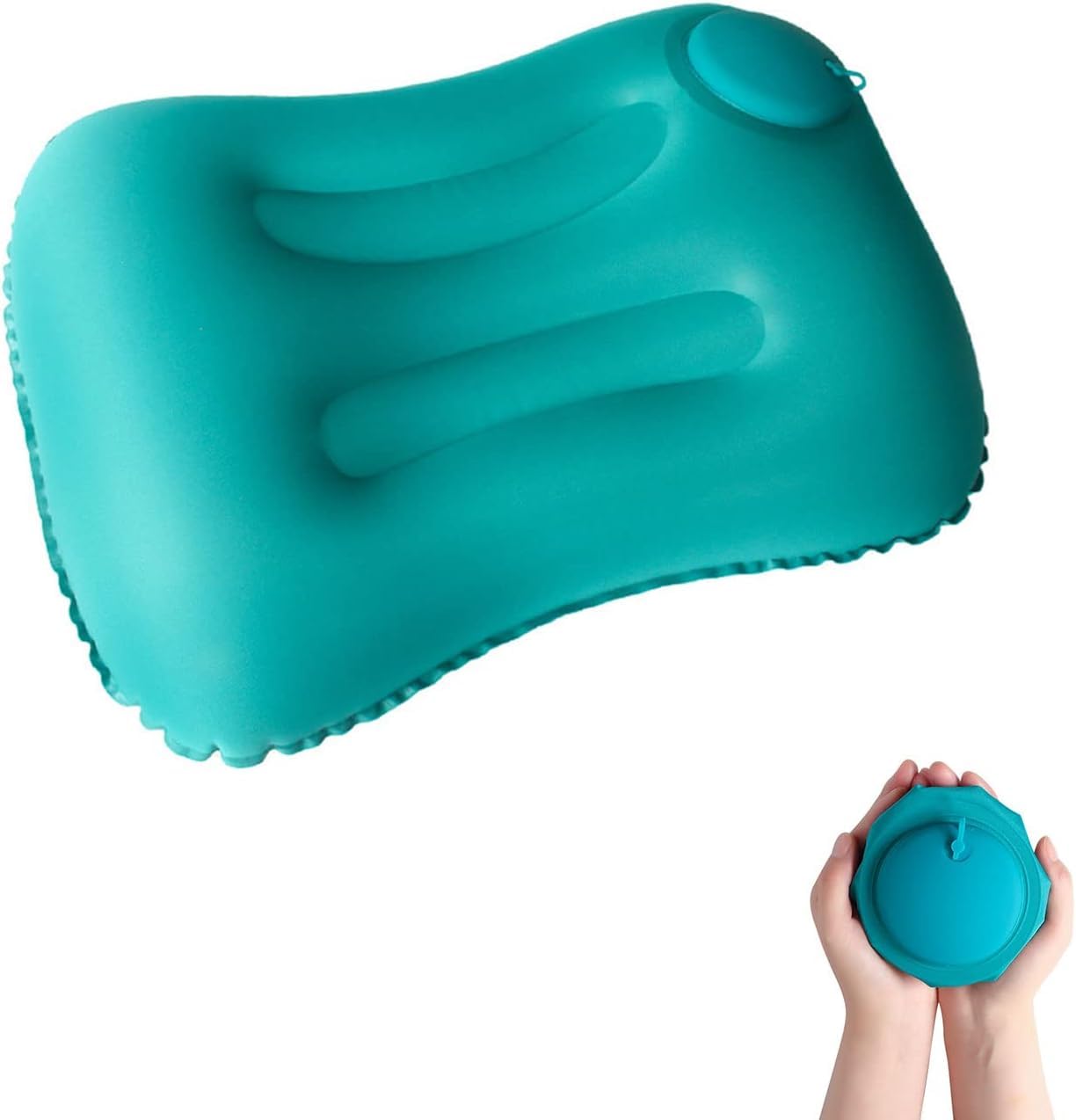 bosig® Inflatable Camping Cushion, Ultralight Inflatable Pillow for Beach, Inflatable Neck Cushion, Compressible Compact Ergonomic Travel Pillow, Beach Cushion, Cushion for Outdoor, Camping, Hiking