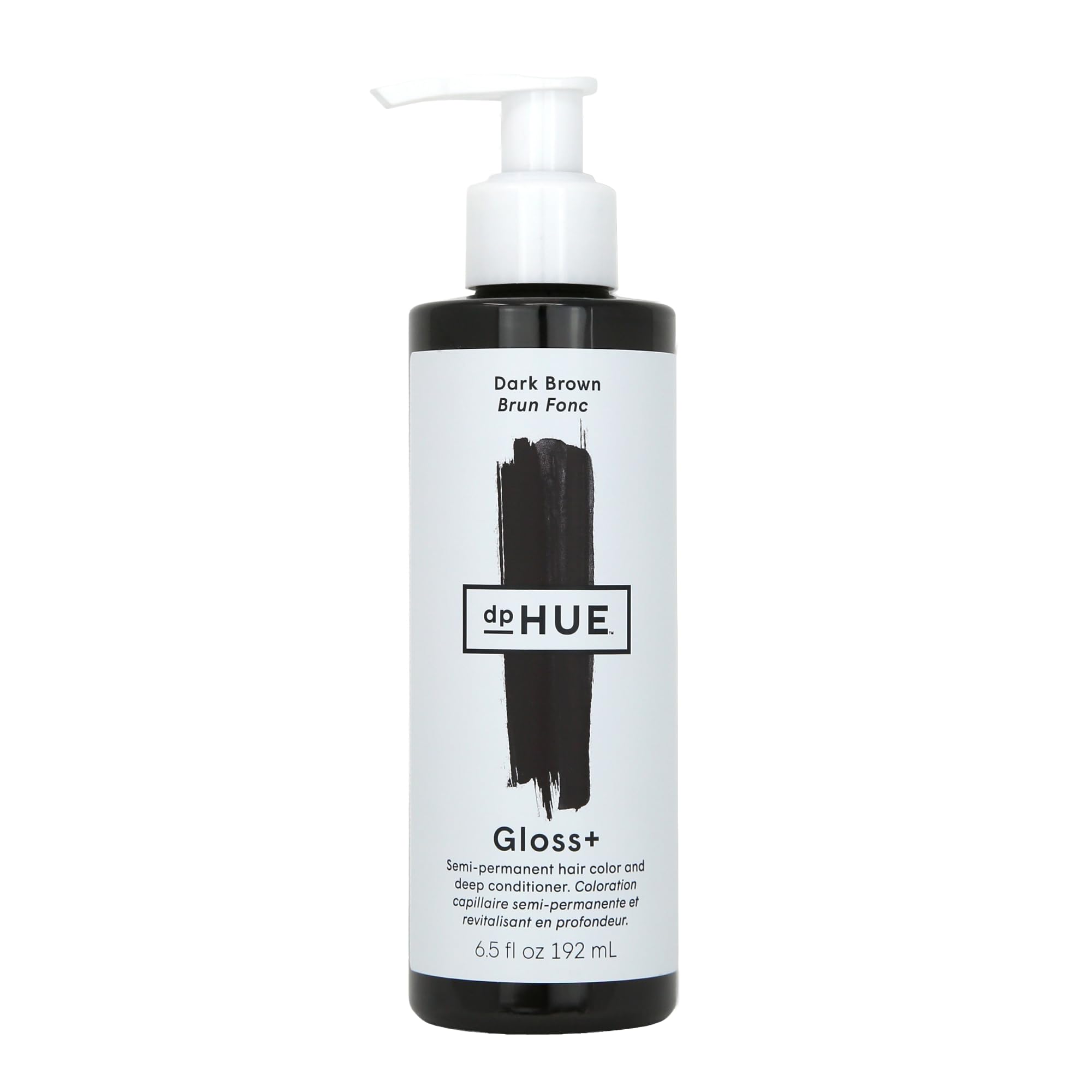 dpHUE Gloss+, Dark Brown - 6.5 oz (8-12 Applications) - Semi-Permanent Hair Color & Conditioner - Lasts Up to Eight Washes - Paraben, SLS & SLES Sulfate Free - Vegan, Leaping Bunny Certified