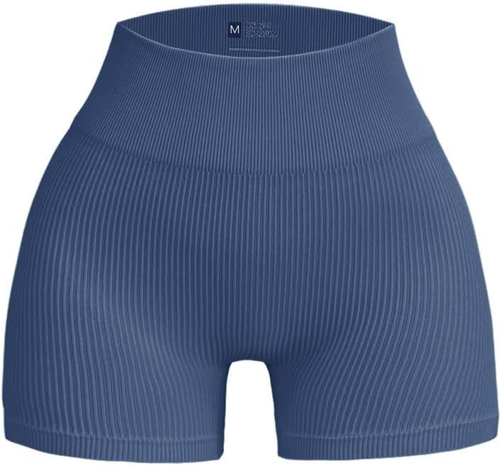 Women's 3 Piece Yoga Shorts Ribbed Seamless Workout High Waist Yoga Gym Booty Running Short Pants - Image 4