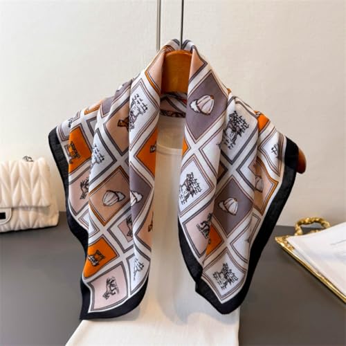 Silky Satin Headscarf for Women Hair Bandanas Scarf Medium Square Lightweight Fashion Neck Scarves 27.5 × 27.5 Inches4