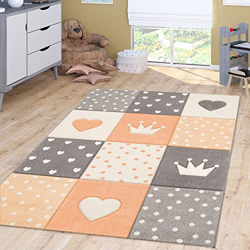 Tt Home Alfombra Para Niños Color Pastel 3d Lunares Corazón, Color:Naranja, Tamaño:80x150 Cm Tt Home Alfombra Para Niños Color Pastel 3d Lunares Corazón, Color:Naranja, Tamaño:80x150 Cm