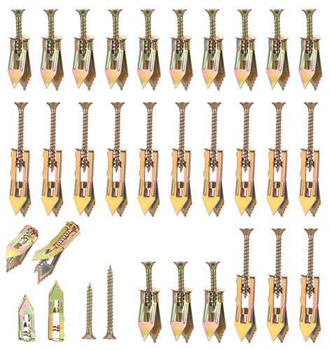 52Pcs Drywall Anchors, Metal Wall Plate Screws Self Drilling Drywall Anchors and Screws, Heavy Duty...