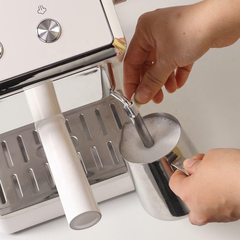 Image of New Designed Espresso Machine Electric Italian Semi-auto Coffee Machine With Milk Frother