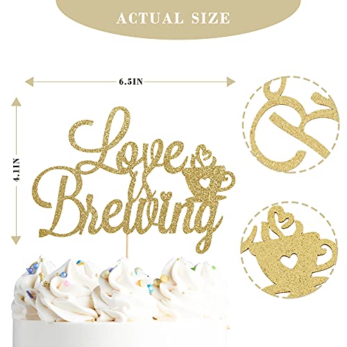 Love Is Brewing Cake Topper - Love Is Brewing Sign, Tea Bridal Shower, Coffee Engagement Party, Engagement Cake Topper, Bridal Shower Topper #TOP1