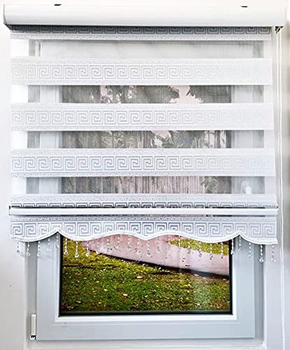 Doppelrollo Gardine, Duo Rollo, Klemmfix mit Kasten, Seitenzugrollo,...