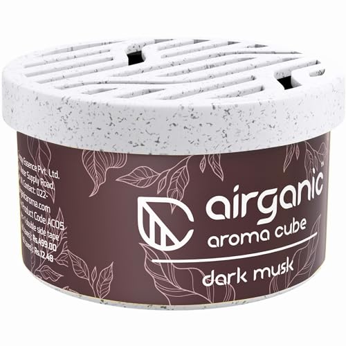 Image of Airganic Aroma Cube - Dark Musk fiber Air Freshener |Organic Leakproof Car Perfume- 40g -Refreshing fragrance for Home, Office and Car Interior -Freshen'up your car | Car Air Freshener