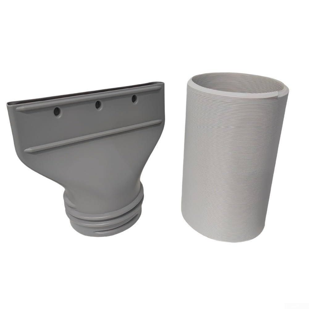 Set tubo di scarico e adattatore piatto per condizionatori, cappe e asciugatrici, kit di condotti di sfiato flessibili da 150 mm con connettore, grigio