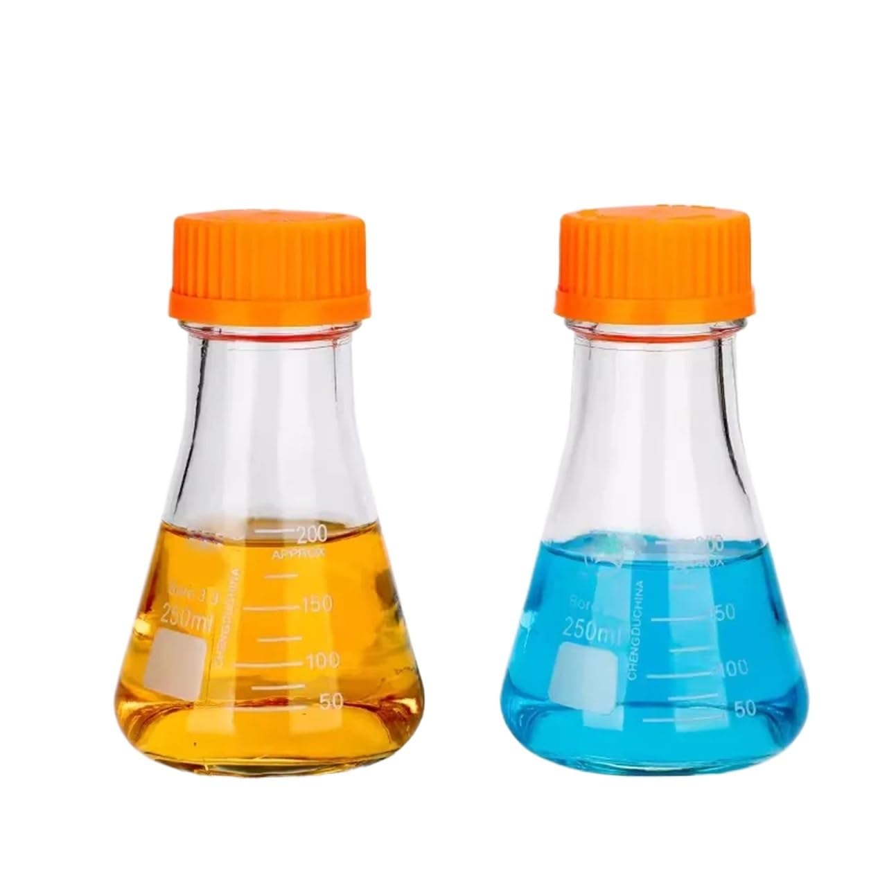 Erlenmeyerkolben mit Gewinde Erlenmeyerkolben mit Außengewinde Kulturkolben mit Deckel 50/100//250/500/1000 ml(2000ml)