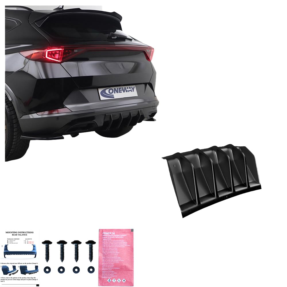 Oneway Jupe de pare-chocs arrière (Diffuseur) compatible avec Cupra Formentor 2020-2024 - Noir brillant