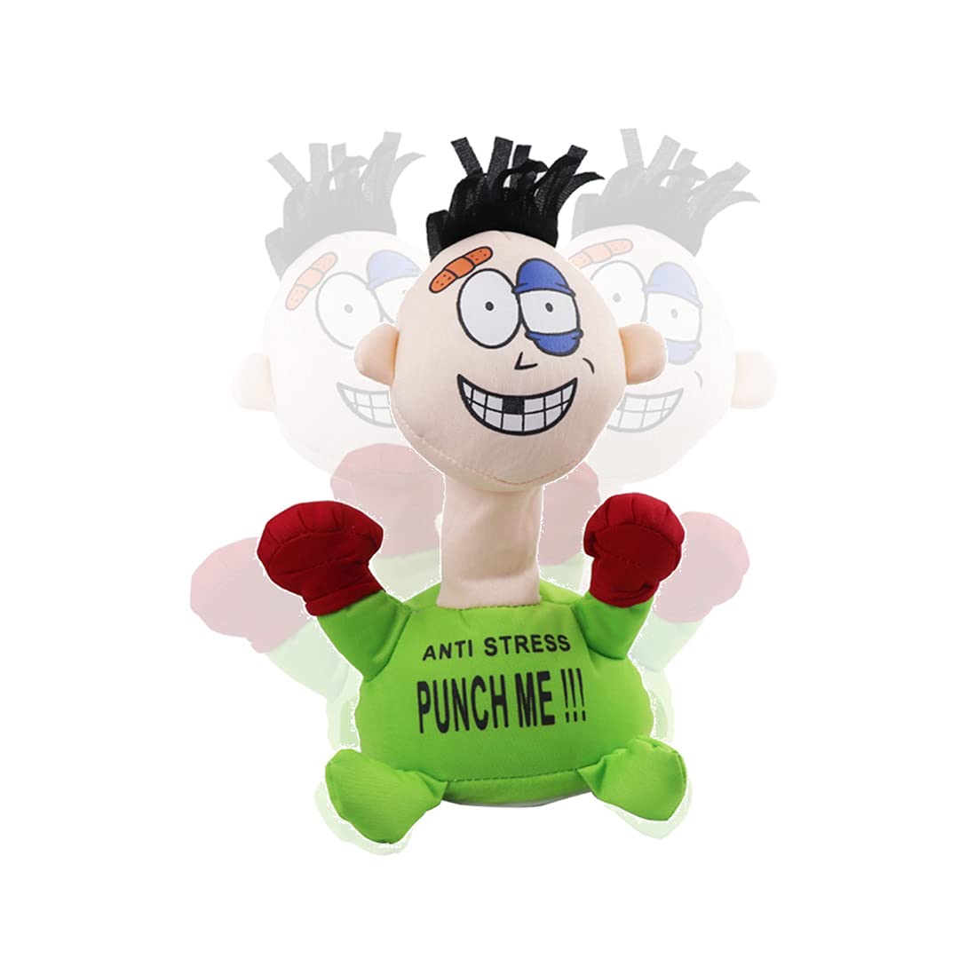 Nothers Funny Punch Me Screaming Doll, Creative Cartoon Electric Plush Toy,Funny Emotional Vent Doll,Relieve Stress Anxiety Screaming Doll for Child Adult. (B)