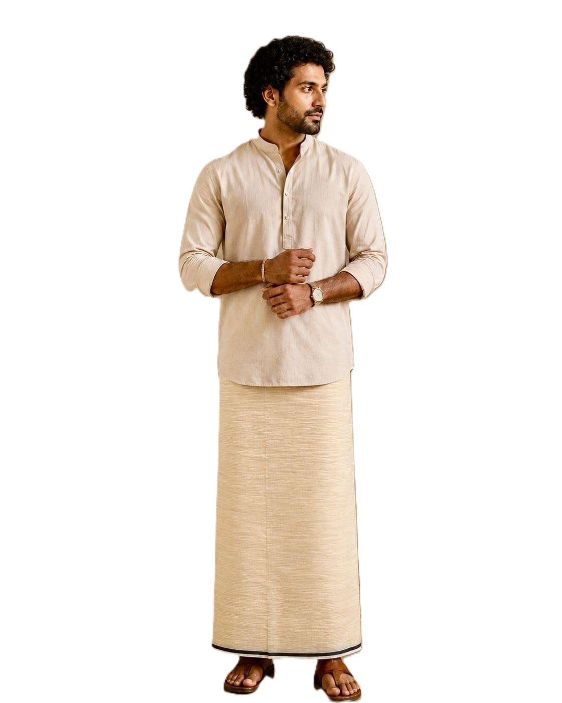 Cotton Dhoti Soft Breathable Fabric Self Design-image-40