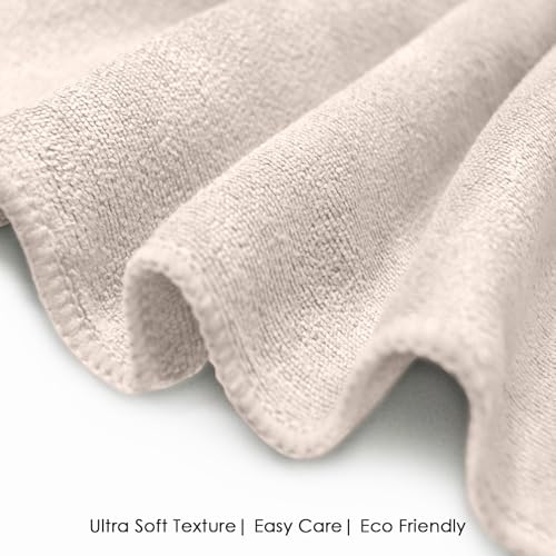 Image of HOUSSE Microfiber Face Towels | Ultra Absorbent, Odour-Free, Quick Dry 450 GSM Face Towel for Home, Gym, Travel, Running & Personal Use | 30x30 cm | Set of 6 in One Colour (Peachy Pearl, Pack of 6)