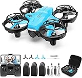 Holy Stone HS420 Mini Drone Under 249g with HD FPV Camera for Kids Adults Beginners, Pocket RC Quadcopter, Toss to Launch, Gesture Selfie, High Speed Rotation, 3 Batteries, Blue