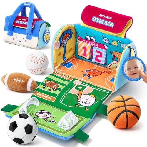 JoyCat Baby Toys 0-12 Months Sports Bag Plush Toy 4 Sensory Balls