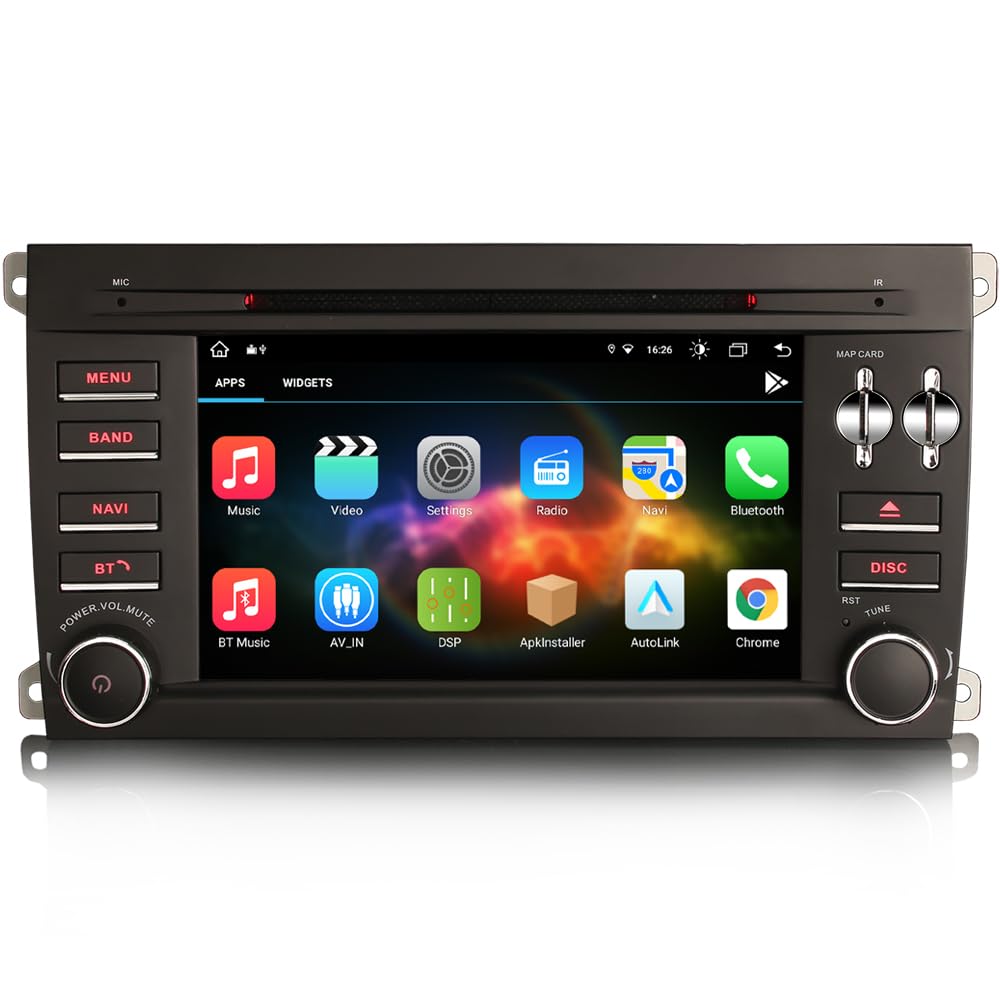 erisin 8 Core 4+64GB Android 14 Estéreo de Automóvil Autoradio para Porsche Cayenne Soporte GPS Carplay inalámbrico Android Auto DSP Bluetooth DVD DVR WiFi 4G Dab+ TPMS