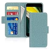 FYY [RFID Blocking] Wallet Case for iPhone SE 2020(2nd Gen)/8/7/6S/6 4.7 inch, [Kickstand Feature] Luxury PU Leather Wallet Case Flip Folio Cover with [Card Slots] and [Note Pockets] Canvas Green
