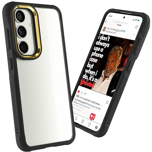 Image of Ghostek Covert Galaxy S24 Case Clear with Military Grade Shockproof Protection, Non-Slip Grip, Protective Silicone Phone Cover Designed for 2024 Samsung Galaxy S24 (6.2 inch) (Black)