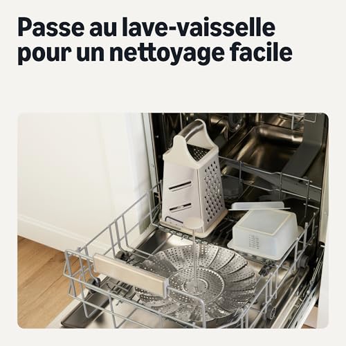 Amazon Basics Panier à Vapeur Extensible, Extensible de 14,2 à 23,5cm, Acier Inoxydable, Passe au Lave-Vaisselle – vue 5