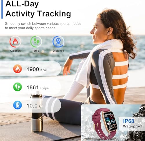 Image of Jugeman Smart Watch for Men Women, 1.57 inch Smartwatch (Answer /Make Call), Fitness Tracker Red