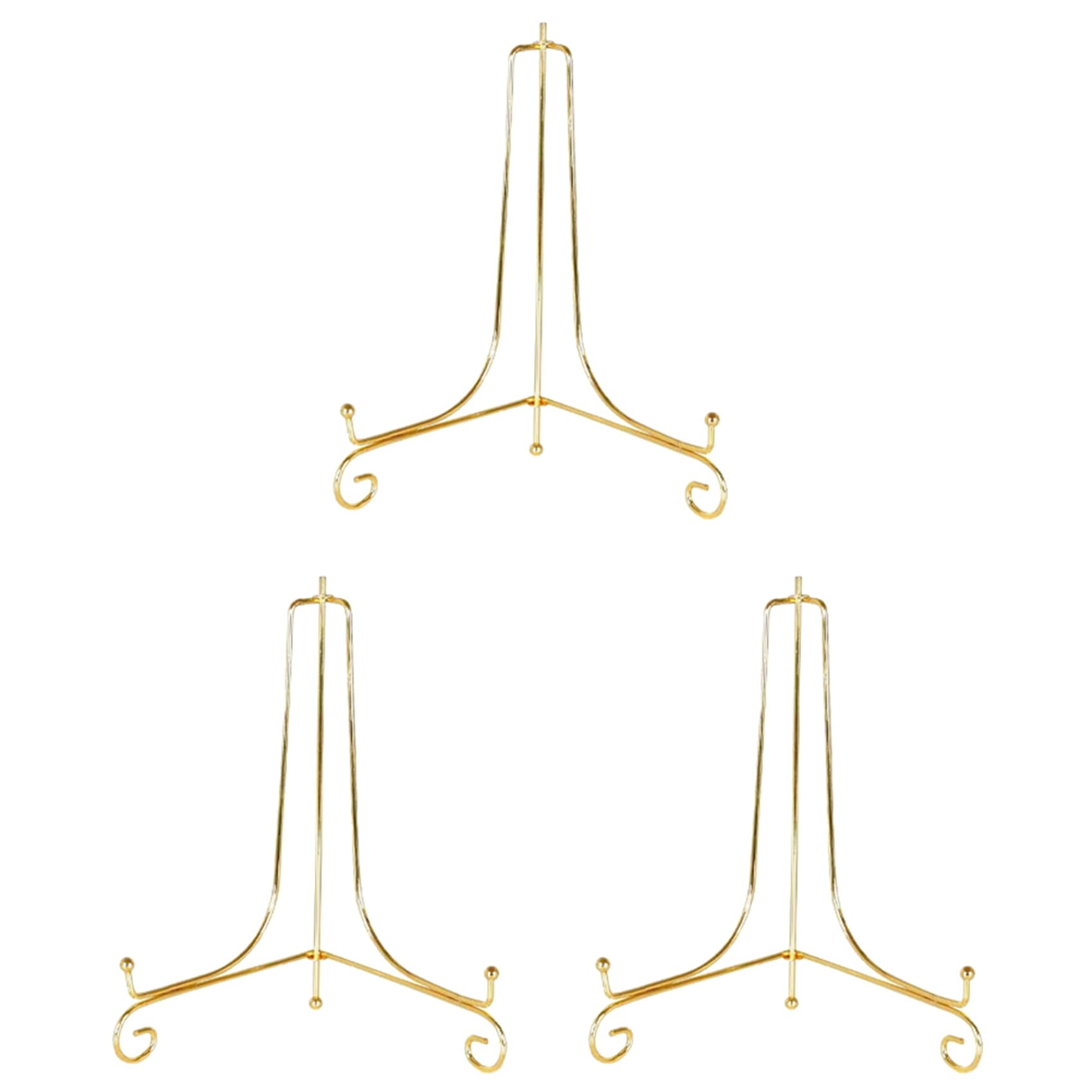 Hndhbfgrt 3X Gold Display Stand Craft Bracket Book Holder Photo Pedestal Bowl Dish Frame Picture Plate Rack 12cm