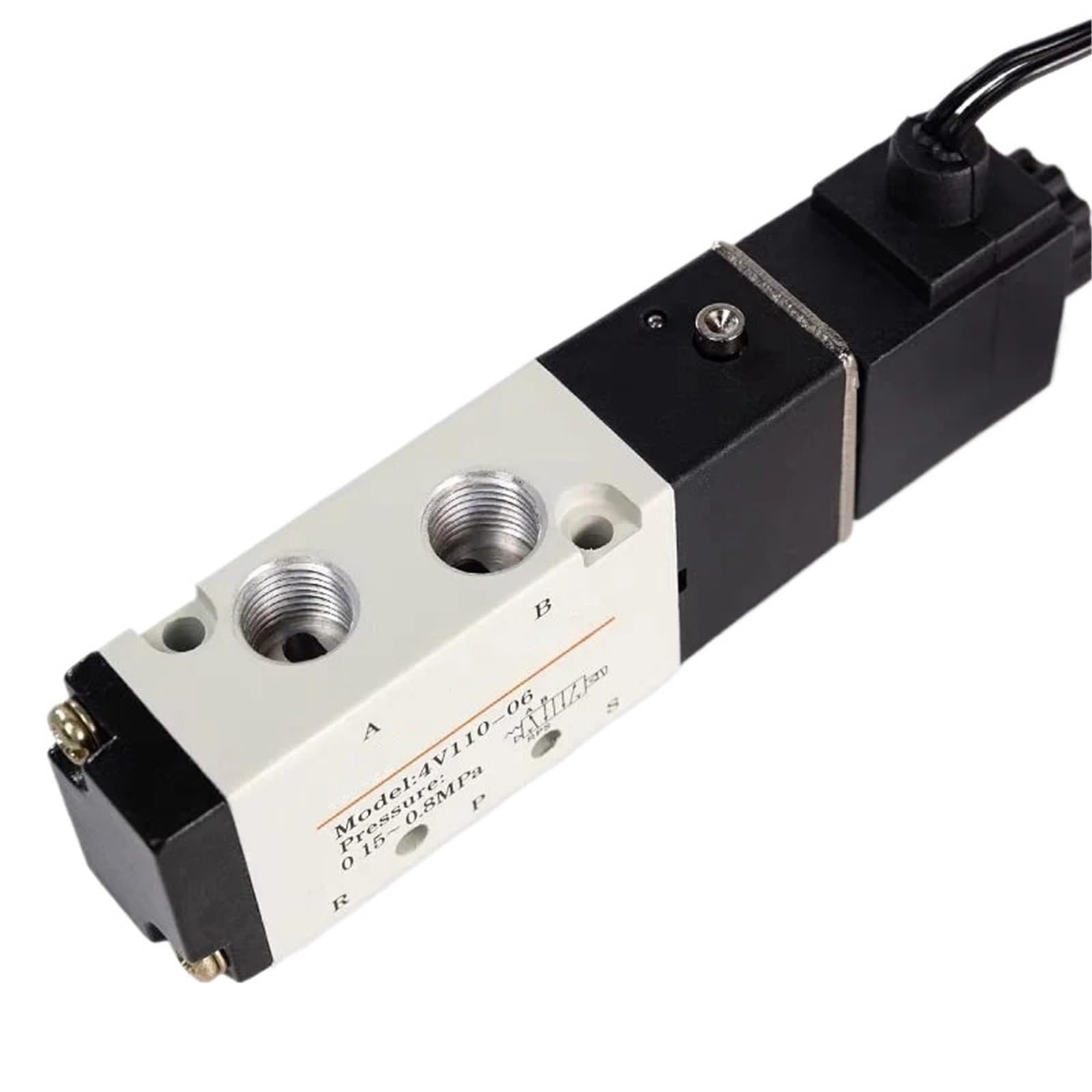 1 szt. 4V110-06 1/8 Standardowy zawór elektromagnetyczny powietrza z gwintem rurowym 5-drożny port 2 pozycje gazowe pneumatyczne elektryczne zawory magnetyczne DC12V 24V 110 V220V napięcie cewki (drut