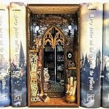 N A Book Nook,Wooden Insert Bookshelf Retro Bookstore Decor World Fairy Miniature House Kit Study...