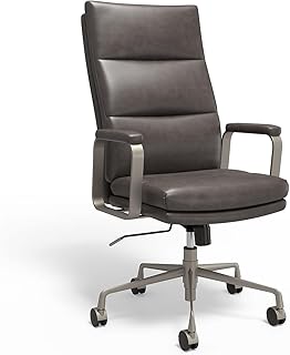 Union & Scale Staples Industria 3-40C Ergonomic Bonded Leather Swivel Manager Chair, Gray (HG-70081)