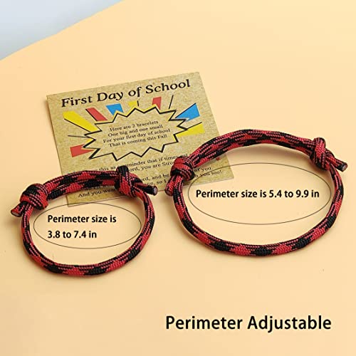First Day Of School Bracelet, Matching Mommy And Me Mother Son Daughter Paracord Back To School Bracelets Wish Gift for Mom Boys Dad Girls Jewelry3