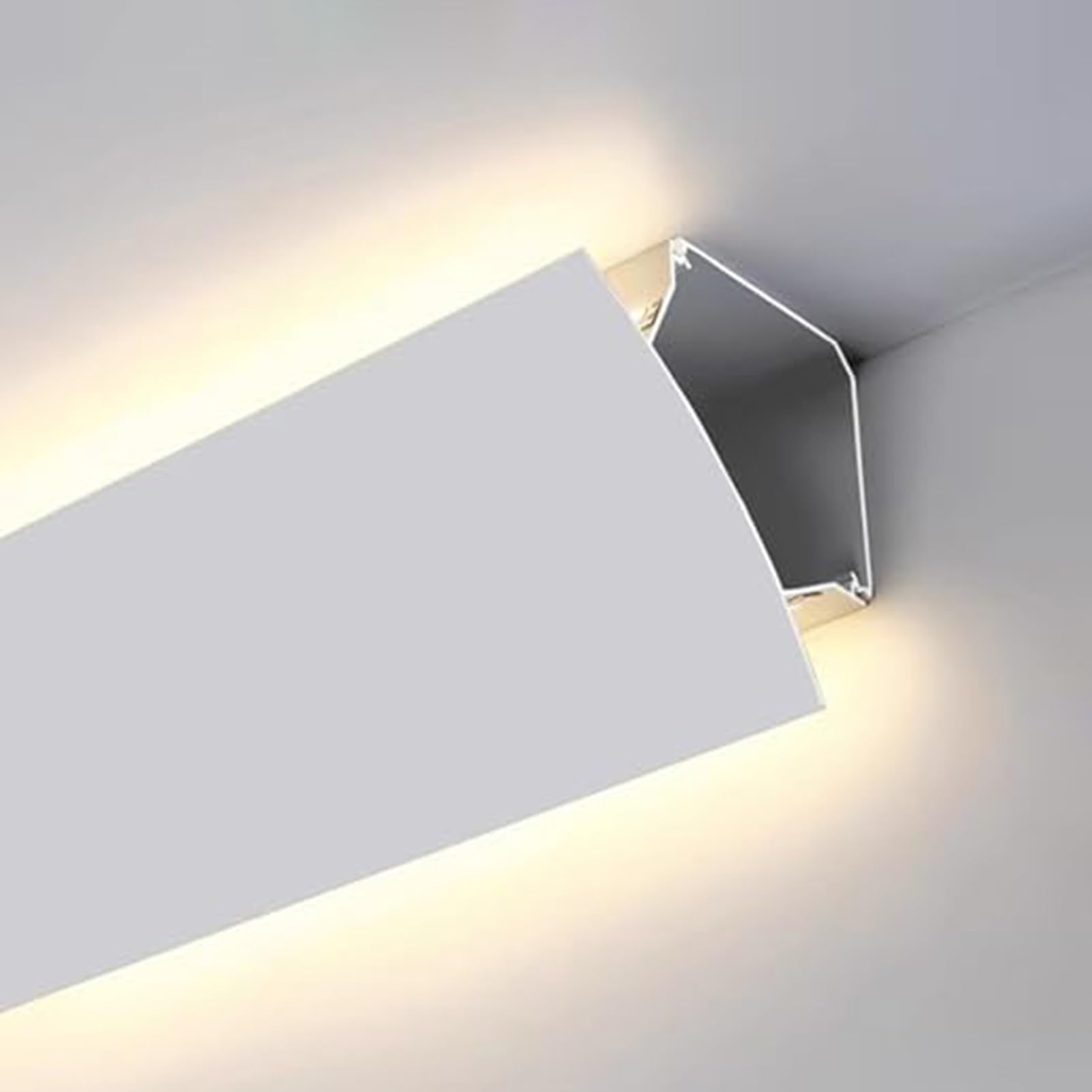 Moulure de plafond LED pour salon chaleureux - Rail décoratif en aluminium moderne de 6m
