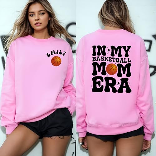 Generic Unisex Adult Basketball Mom Sweatshirt, Personalized, Customizable, Gift for Basketball Moms, Small, Gift Color, Cotton Blend, Long Sleeve, Crew Neck, Machine Washable4