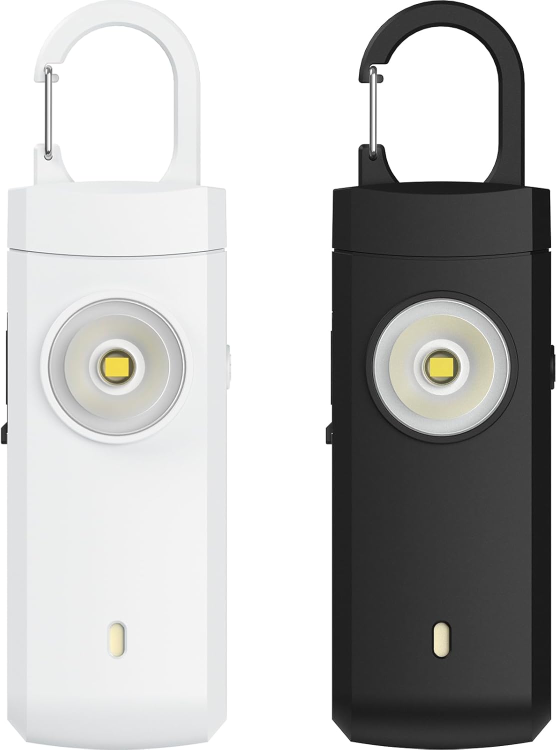 Rechargeable Personal Alarm for Women - 2 Pack Christmas Birthday Gifts for Women, Daughter, College Student, Teen Girl, Night Workers, Elders, Kids, Siren Alarm, USB Charging, Backl&White