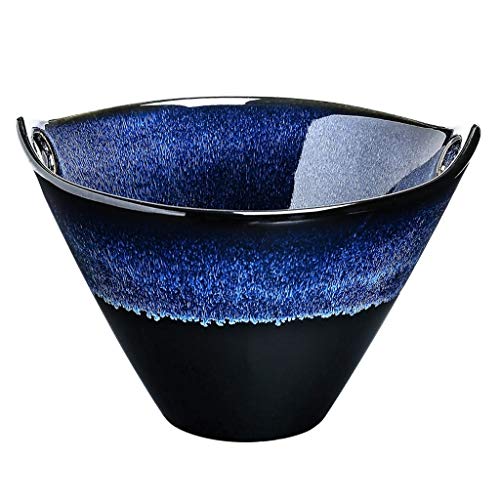 Japonais Style Rétro Four Changement Double Oreille Insérer Baguettes Bol,Céramique Nouille Bol,Soupe Bol,Salade Bol,Fruit Salade Cuisson Bol,Cadeau Boîte (Taille : S) Cover