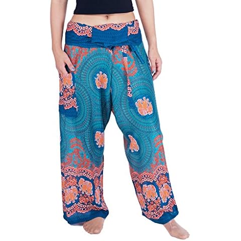 Lannaclothesdesign Damen Thai Fisherman Pants Yoga Hose Weite Beine Hosen Cover