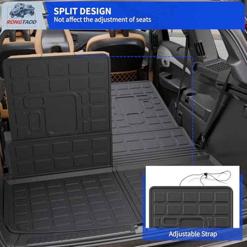 Rongtaod Cargo Mat Compatible with 2021-2025 2026 Jeep Grand Cherokee L Cargo Liner Trunk Mat TPE Back Seat Cover Protector 2024 Jeep Grand Cherokee L Accessories (Trunk Mat+Backrest Mats)