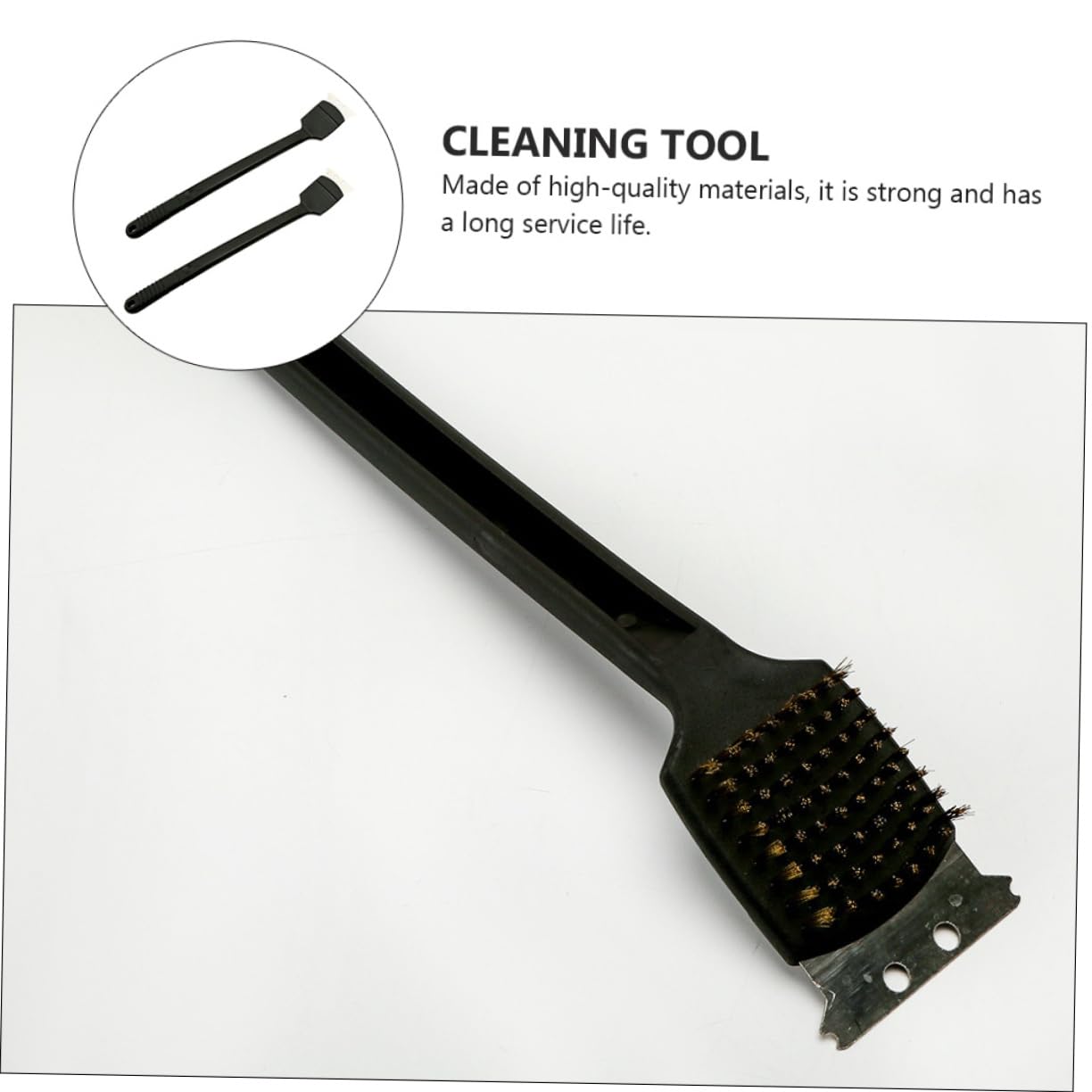 FOMIYES 2Pcs Long Handle Metal Brush Wire Cleaning Brush for Bird Droppings and Cage Durable and Cleaning Accessory Black