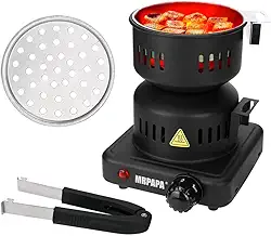 MRPAPA Acendimento Elétrico De Carvão, Fogão Elétrico Aprovado Pela Etl, Fogão Elétrico Multifuncional Durável, Proteção Contra Superaquecimento, Queimador De Carvão De Coco Para Narguilé