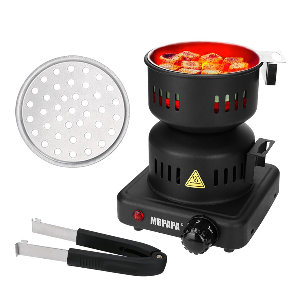 MRPAPA Electric Charcoal Starter Electric Stove ETL Approved Durable Multipurpose Electric Stove Overheat Protection Hookah Coconut Coals Burner