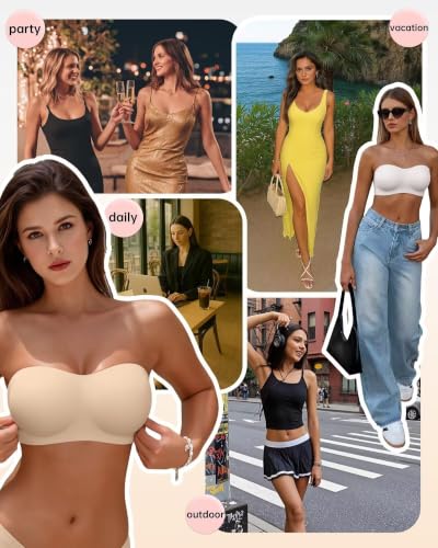 Image of Vertvie Strapless Bra Jelly Push Up Seamless Wireless Tube Top