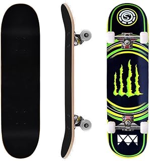 Lgan Complete Skateboards Street, 31x8in Maple Beginner Skateboard，Colorful Skateboard Kids, Adult Skateboard Deck (Color : Green 1)