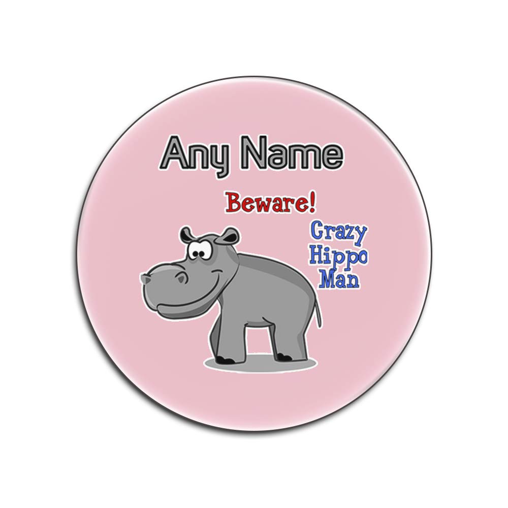 Sous-verres hippopotame lot de 4 ronds brillants blanc et rose