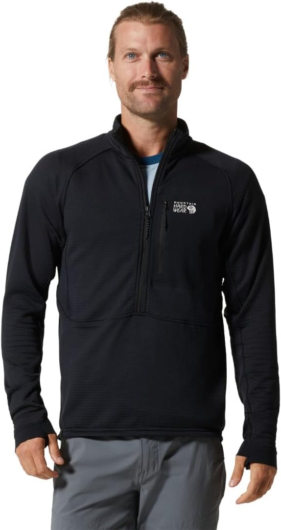 Mountain Hardwear Men's Polartec Power Grid Half Zip Jacket | Stylish and Warm Jacket for All Outdoor Adventures