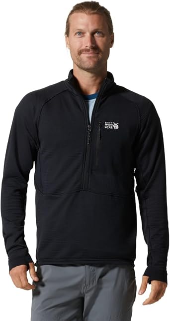 Mountain Hardwear Mens Polartec Power Grid Half Zip Jacket | Stylish and Warm Jacket for All Outdoor Adventures