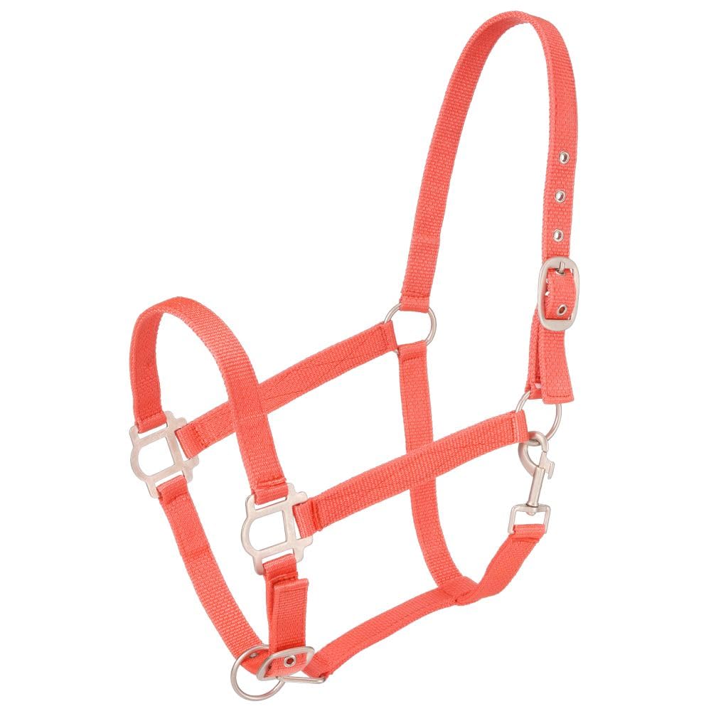 Tough 1 Nylon Halter with Satin Hardware, Orange, Horse