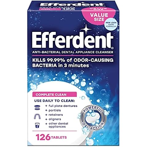 Efferdent Anti-Bacterial Denture Cleanser, Tablets - 126 Each, Pack of 5 Cover